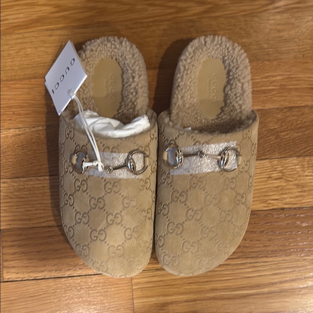 Gucci Shearling Mules